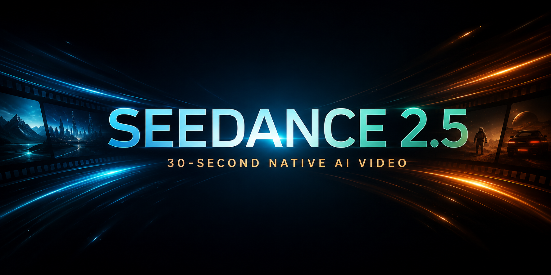 Seedance 2.5 launch graphic: the 30-second native AI video model on A.I. Creator U.