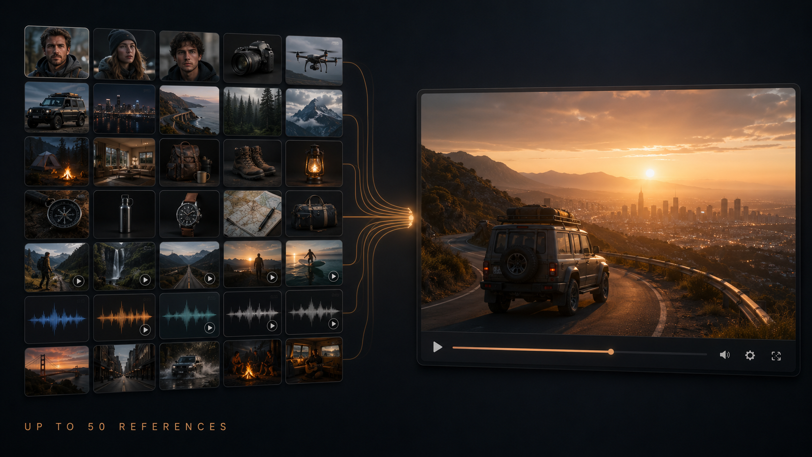 Seedance 2.5 composes one video from up to 50 reference assets: characters, products, and scenes